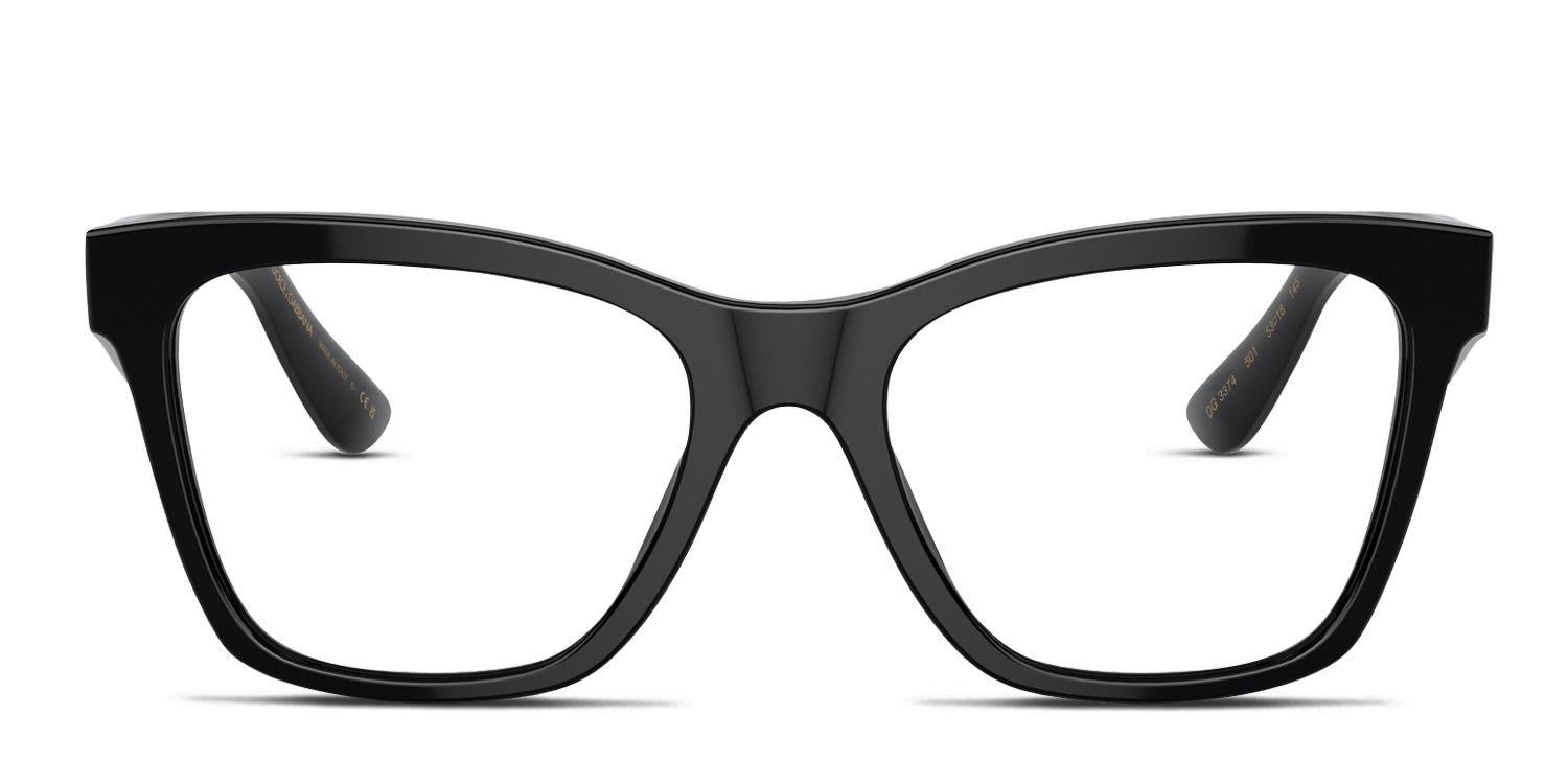 Dolce & Gabbana DG3374 Shiny Black glasses - Shiny Black - Frontal View