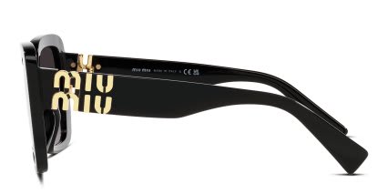 Miu Miu MU10YS Universal Fit Black , Gray glasses - Black / Gray - Side View