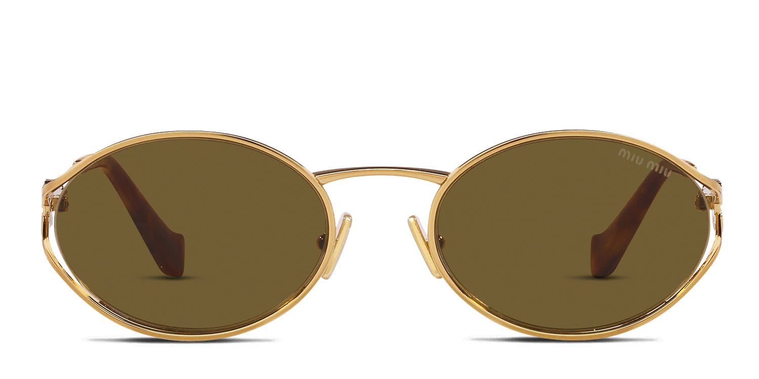 Miu Miu MU52YS Universal Fit Bronze , Brown , Gold glasses - Bronze / Brown / Gold - Frontal View
