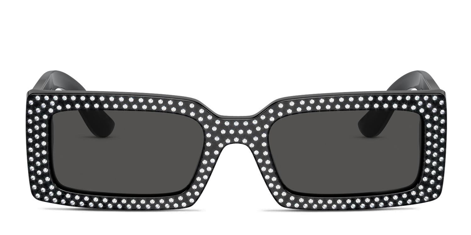 Dolce & Gabbana DG4447B Black, Glitter glasses - Black / Glitter - Frontal View