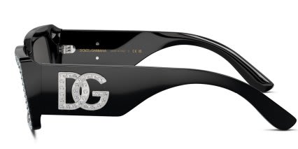 Dolce & Gabbana DG4447B Black, Glitter glasses - Black / Glitter - Side View