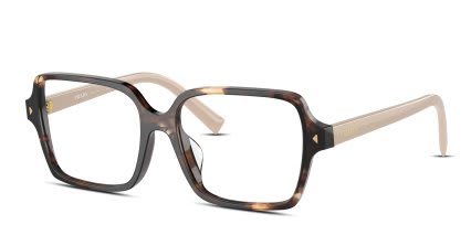 Prada PRA02V Tortoise, Gold glasses - Tortoise / Gold - Angle View