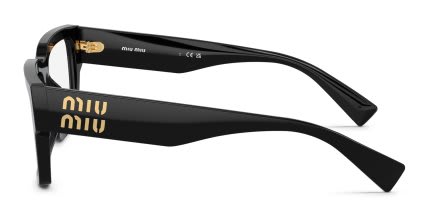 Miu Miu MU02XV Black glasses - Black - Side View