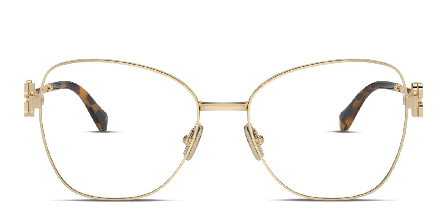 Miu Miu MU 50XV Gold glasses - Gold - Frontal View