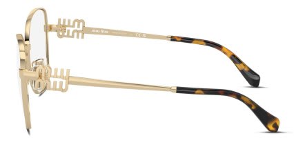 Miu Miu MU 50XV Gold glasses - Gold - Side View