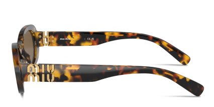 Miu Miu MU06ZS Tortoise, Brown glasses - Tortoise / Brown - Side View