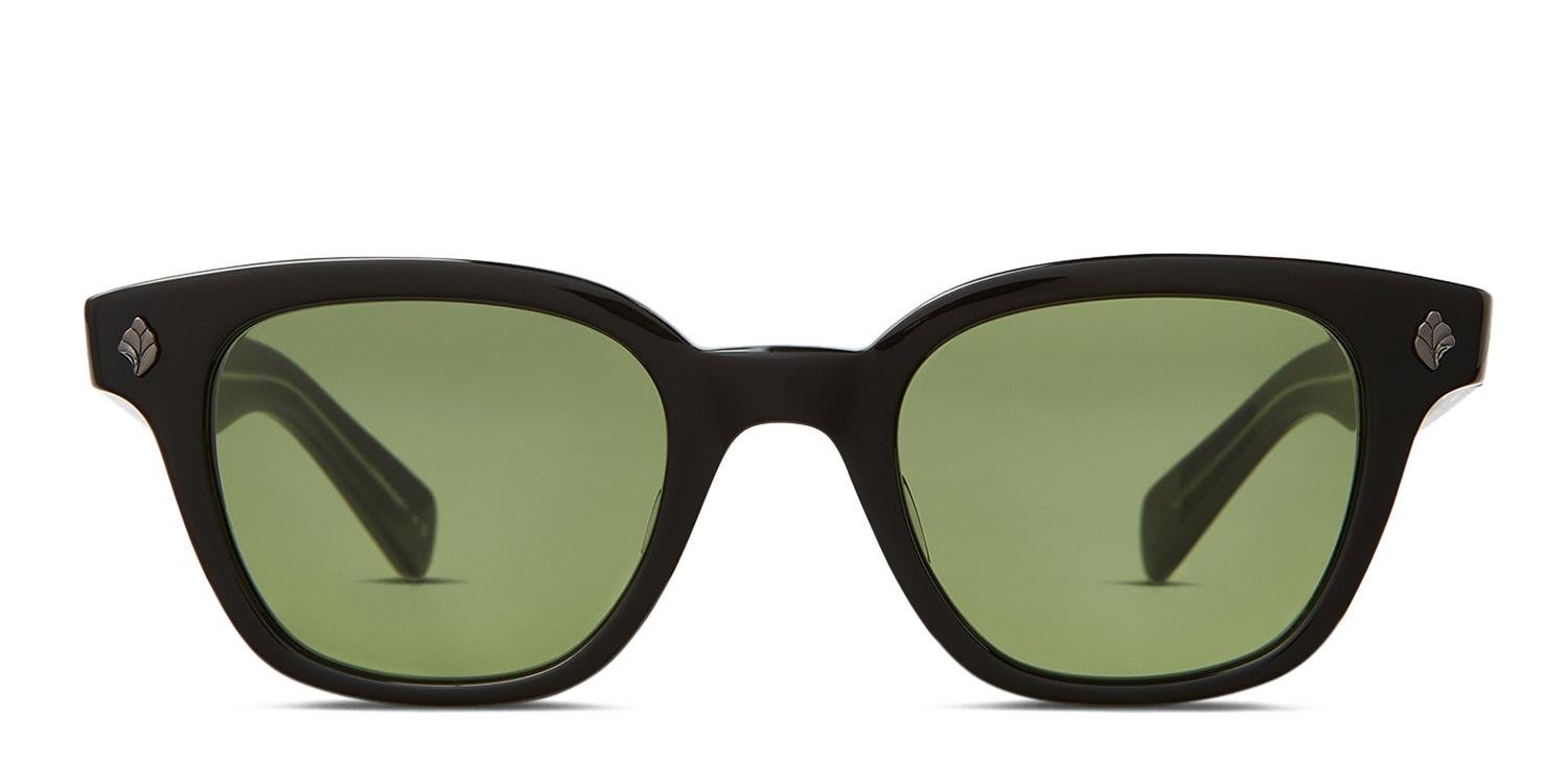 Garrett Leight Naples Sun Shiny Black glasses - Shiny Black - Frontal View