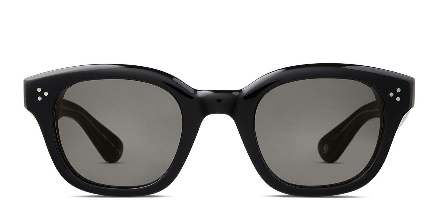 Garrett Leight Cyprus Sun Shiny Black glasses - Shiny Black - Frontal View