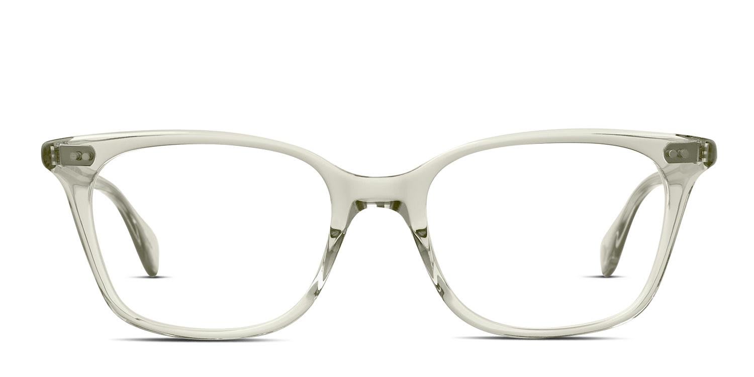 Garrett Leight Monarch Green, Clear glasses - Green / Clear - Frontal View