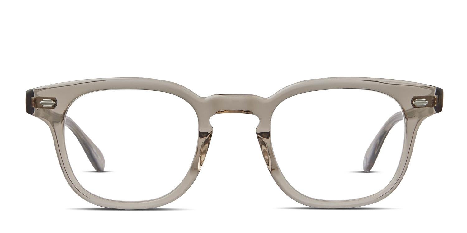 Garrett Leight Sherwood Gray, Clear glasses - Gray / Clear - Frontal View