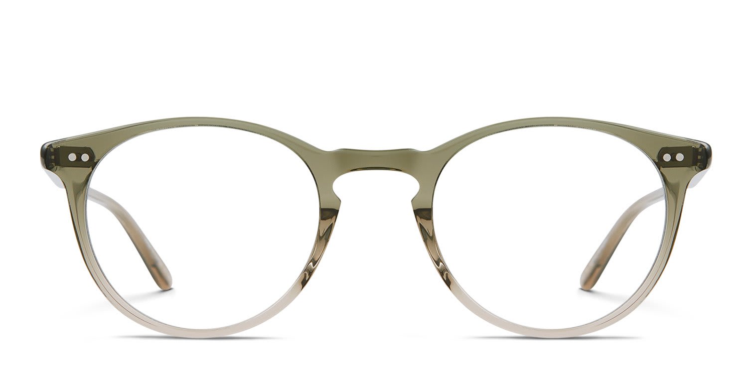 Garrett Leight Winward Green, Clear glasses - Green / Clear - Frontal View