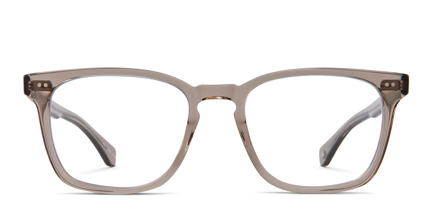 Garrett Leight Earvin Brown, Clear glasses - Brown / Clear - Frontal View