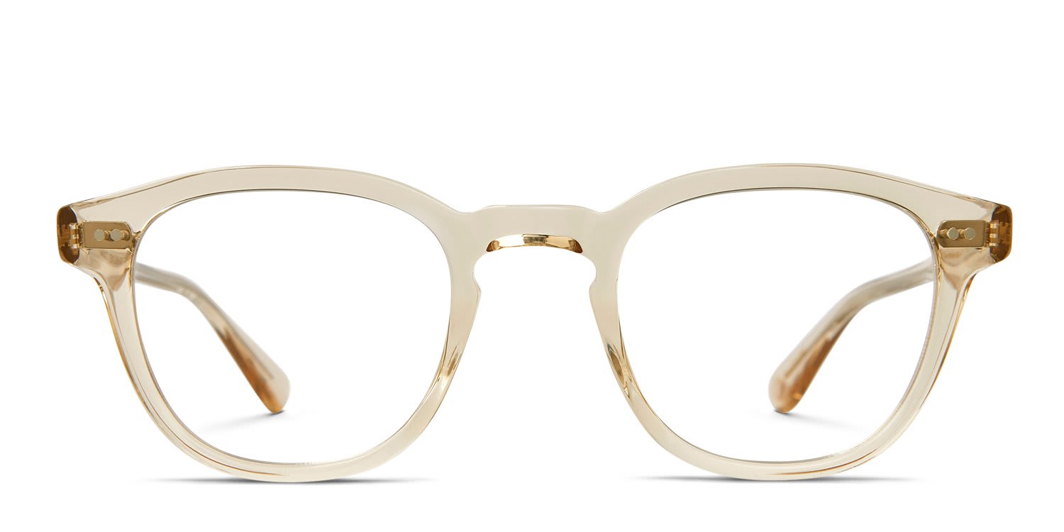 Garrett Leight Evan Yellow, Clear glasses - Yellow / Clear - Frontal View