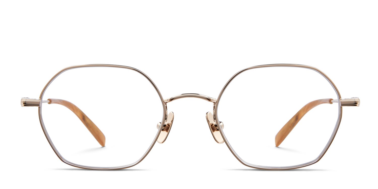 Garrett Leight Kaiser Gold glasses - Gold - Frontal View