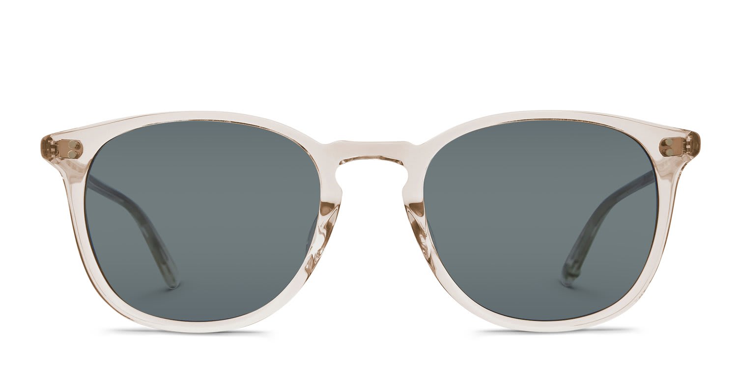 Garrett Leight Kinney Sun Beige, Clear glasses - Beige / Clear - Frontal View