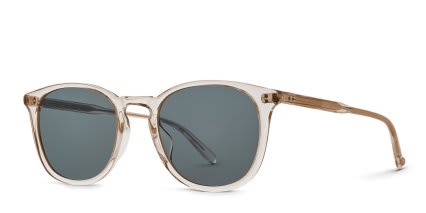Garrett Leight Kinney Sun Beige, Clear glasses - Beige / Clear - Angle View