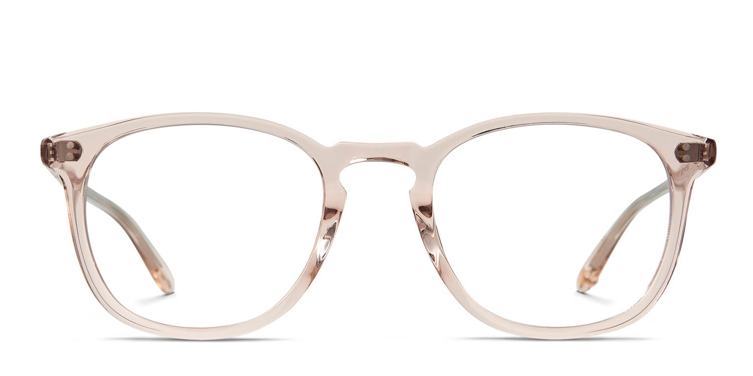 Garrett Leight Kinney Beige, Clear glasses - Beige / Clear - Frontal View