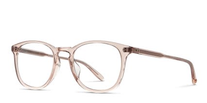 Garrett Leight Kinney Beige, Clear glasses - Beige / Clear - Angle View