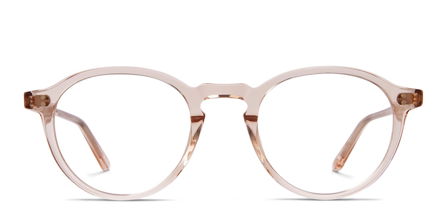 Garrett Leight Stanton Beige, Clear glasses - Beige / Clear - Frontal View