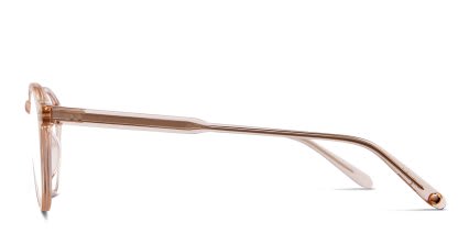 Garrett Leight Stanton Beige, Clear glasses - Beige / Clear - Side View