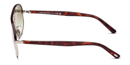 Tom Ford TF1019 Maxwell Tortoise, Gunmetal glasses - Tortoise / Gunmetal - Side View