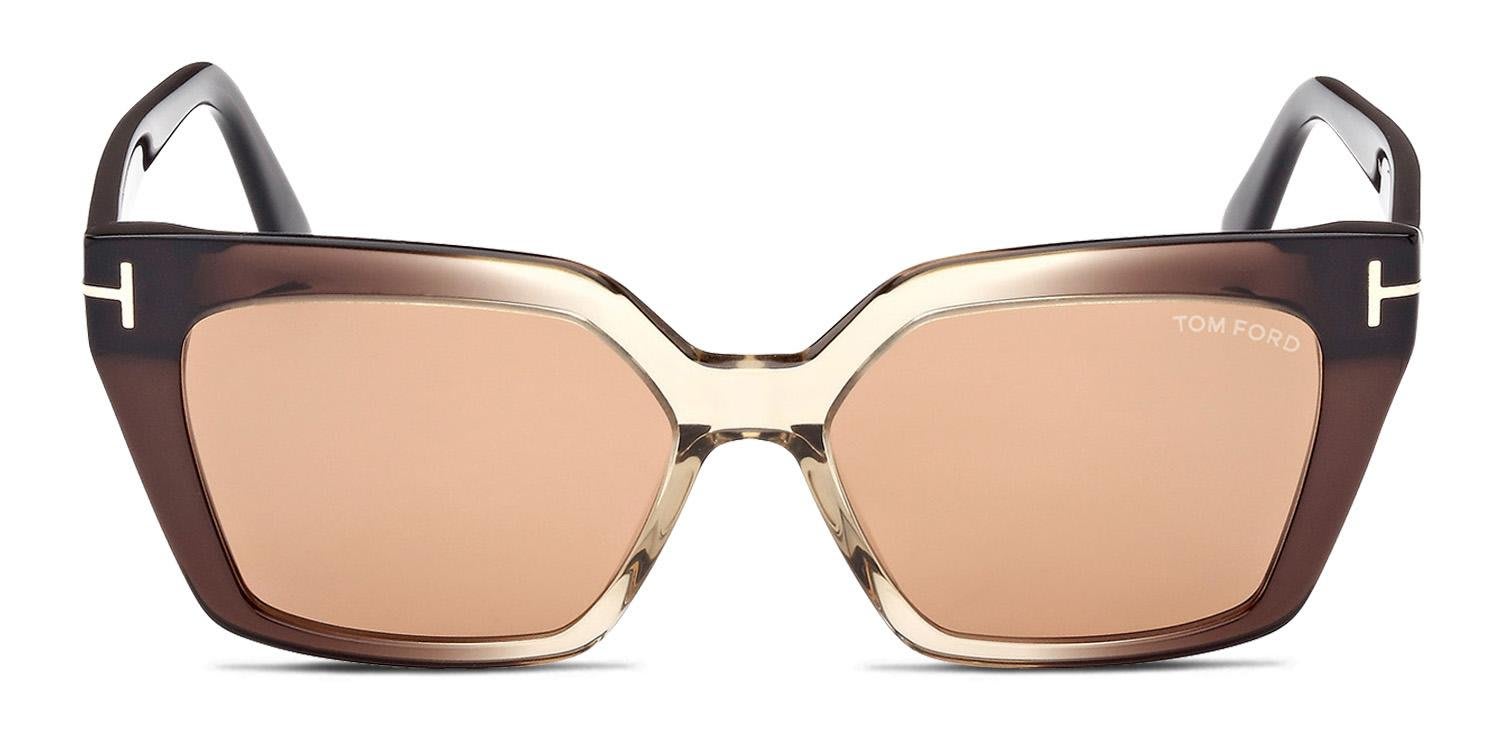 Tom Ford TF1030 Winona Brown, Yellow glasses - Brown / Yellow - Frontal View