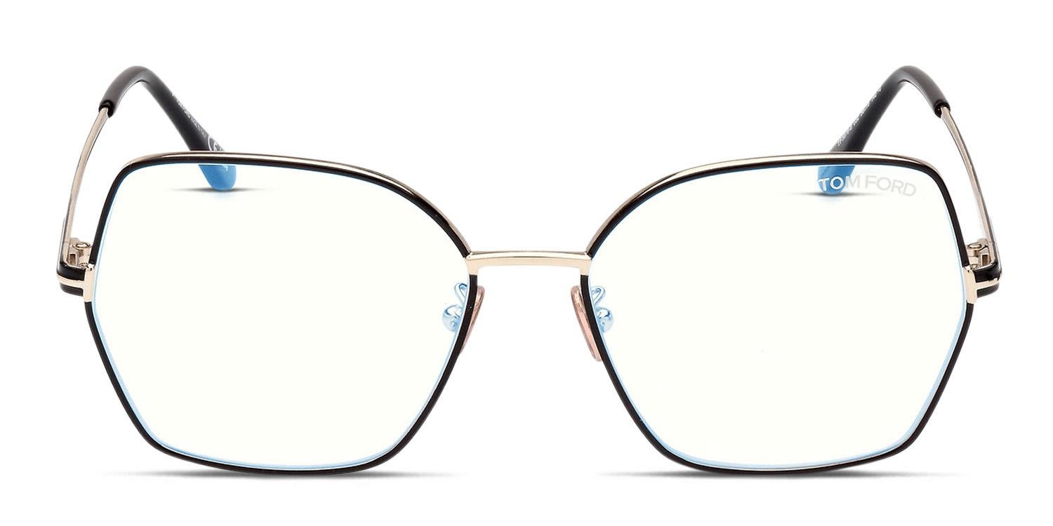 Tom Ford TF5876-B Black, Gold glasses - Black / Gold - Frontal View
