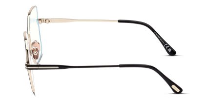 Tom Ford TF5876-B Black, Gold glasses - Black / Gold - Side View