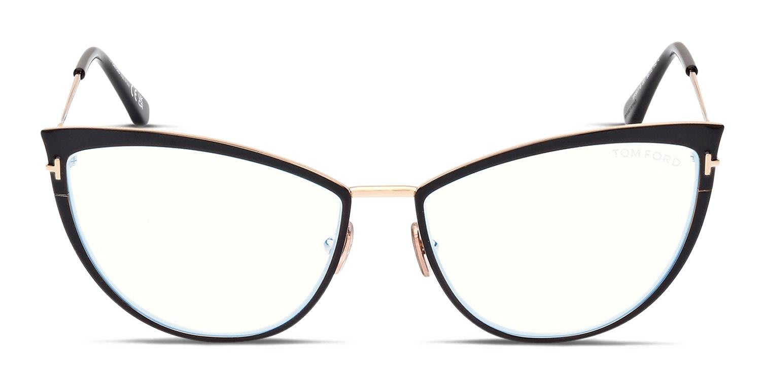 Tom Ford TF5877-B Black, Gold glasses - Black / Gold - Frontal View