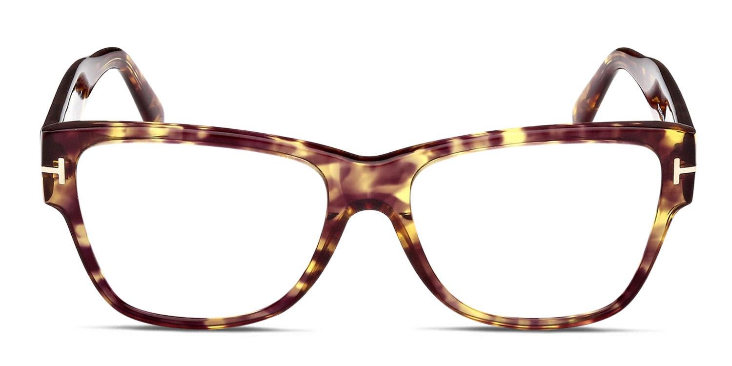 Tom Ford TF5878-B Tortoise, Yellow glasses - Tortoise / Yellow - Frontal View