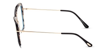 Tom Ford TF5882-B Shiny Black, Gold glasses - Shiny Black / Gold - Side View