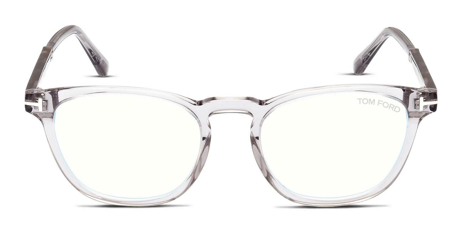 Tom Ford TF5890-B Gray, Clear glasses - Gray / Clear - Frontal View