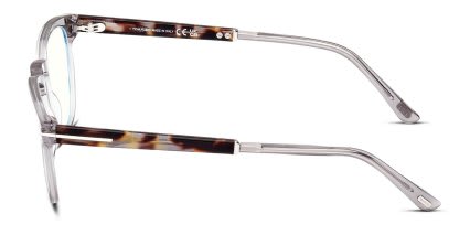Tom Ford TF5890-B Gray, Clear glasses - Gray / Clear - Side View