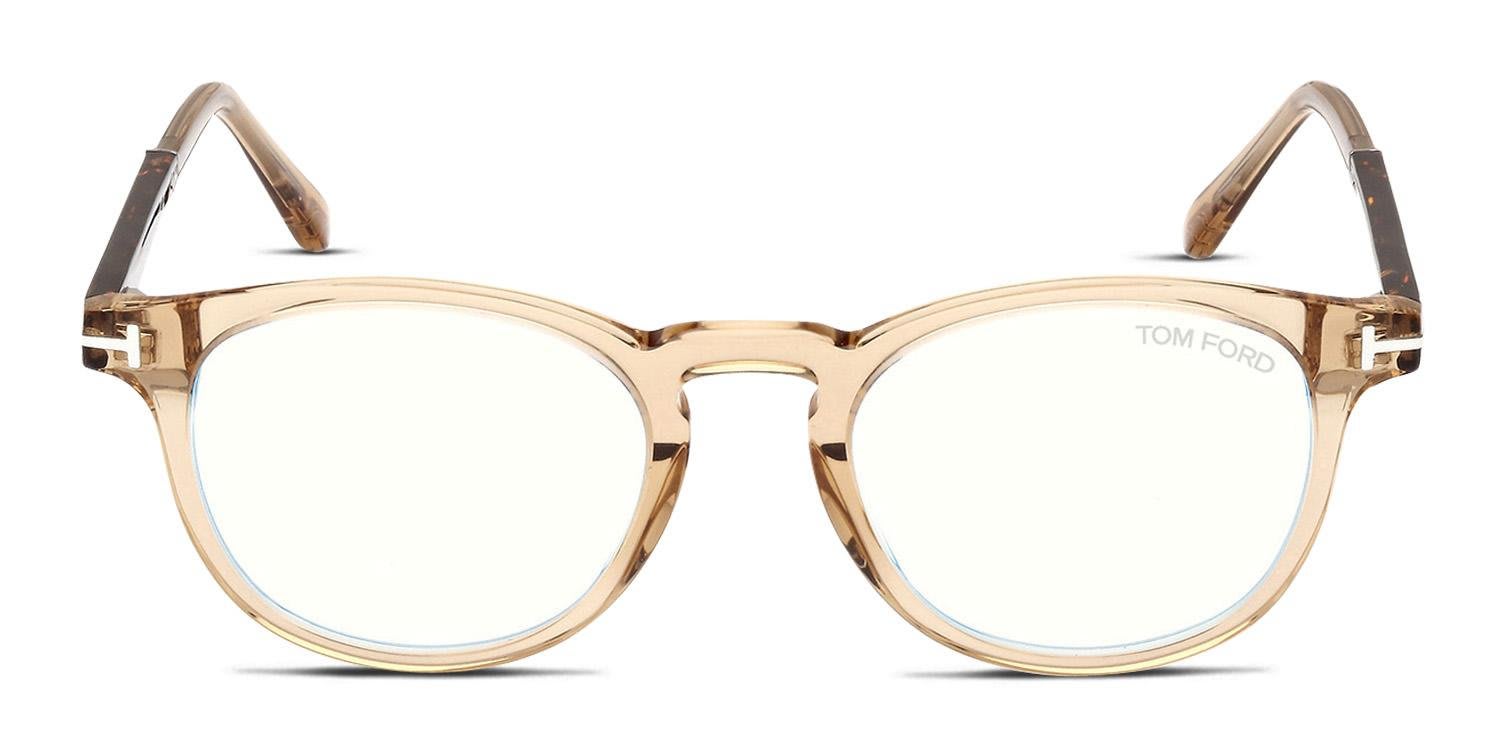 Tom Ford TF5891-B Brown, Clear glasses - Brown / Clear - Frontal View