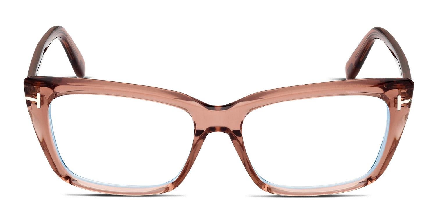 Tom Ford TF5894-B Pink, Clear glasses - Clear / Pink - Frontal View