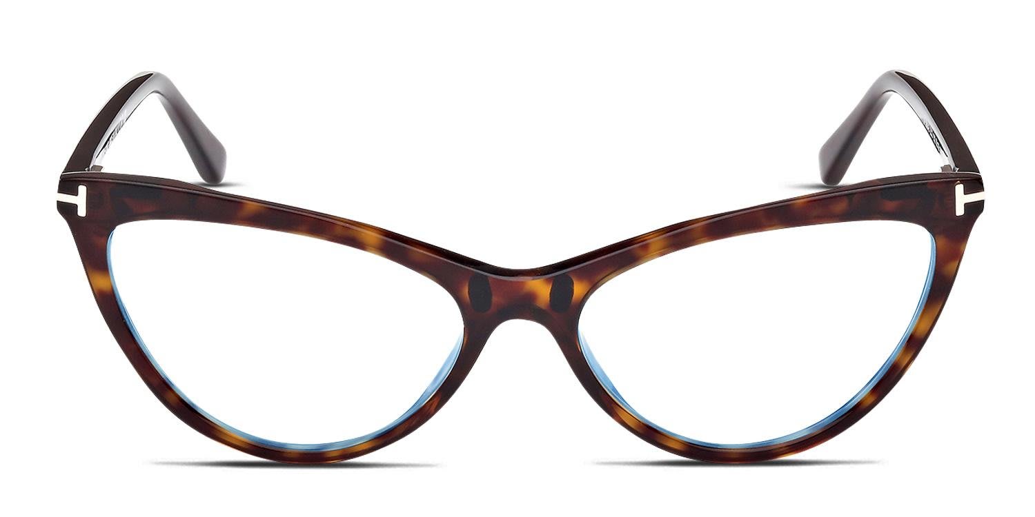 Tom Ford TF5896-B w/Clip-On Tortoise glasses - Tortoise - Frontal View