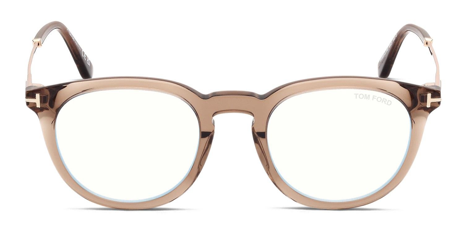 Tom Ford TF5905-B Brown, Clear glasses - Brown / Clear - Frontal View