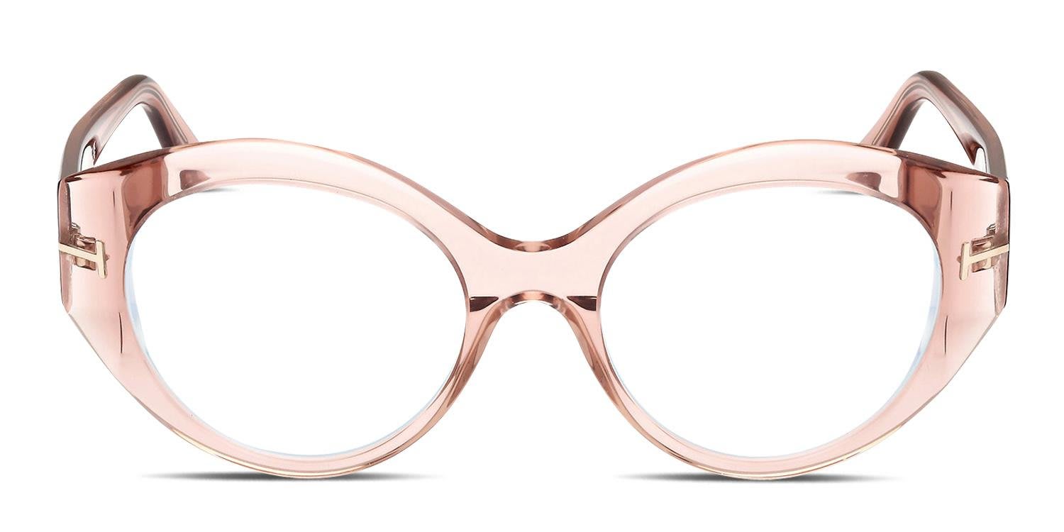 Tom Ford TF5950-B Pink, Clear glasses - Pink / Clear - Frontal View