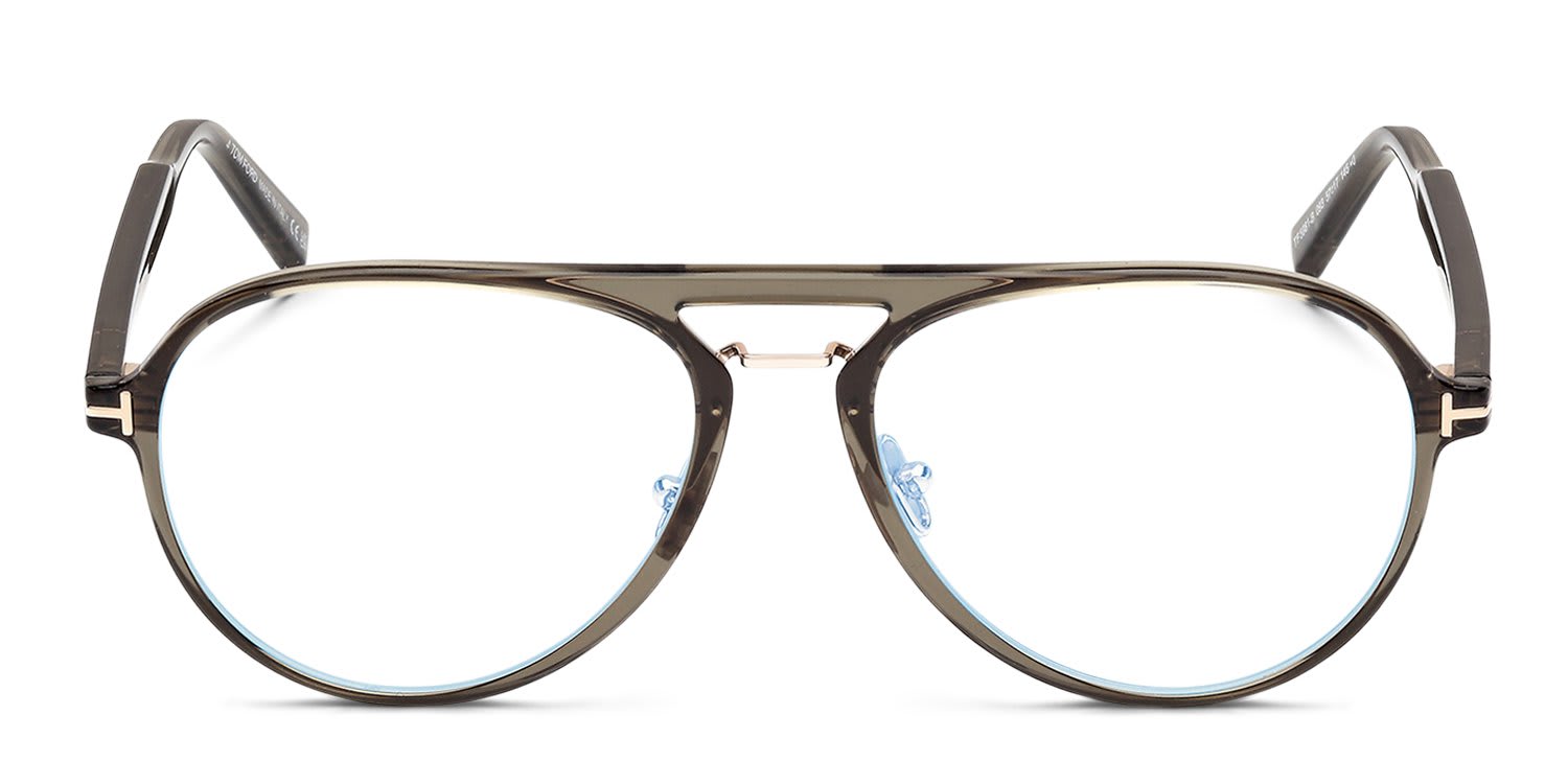 Tom Ford TF5981-B Green, Clear glasses - Green / Clear - Frontal View