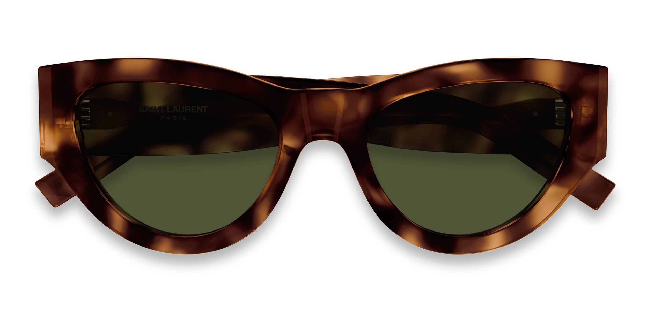 Saint Laurent SLM94 Tortoise, Green glasses - Tortoise / Green - Frontal View