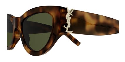 Saint Laurent SLM94 Tortoise, Green glasses - Tortoise / Green - Side View