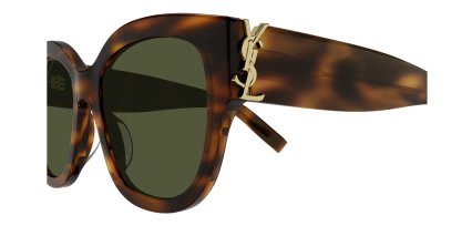 Saint Laurent SLM95/F Tortoise, Green glasses - Tortoise / Green - Side View