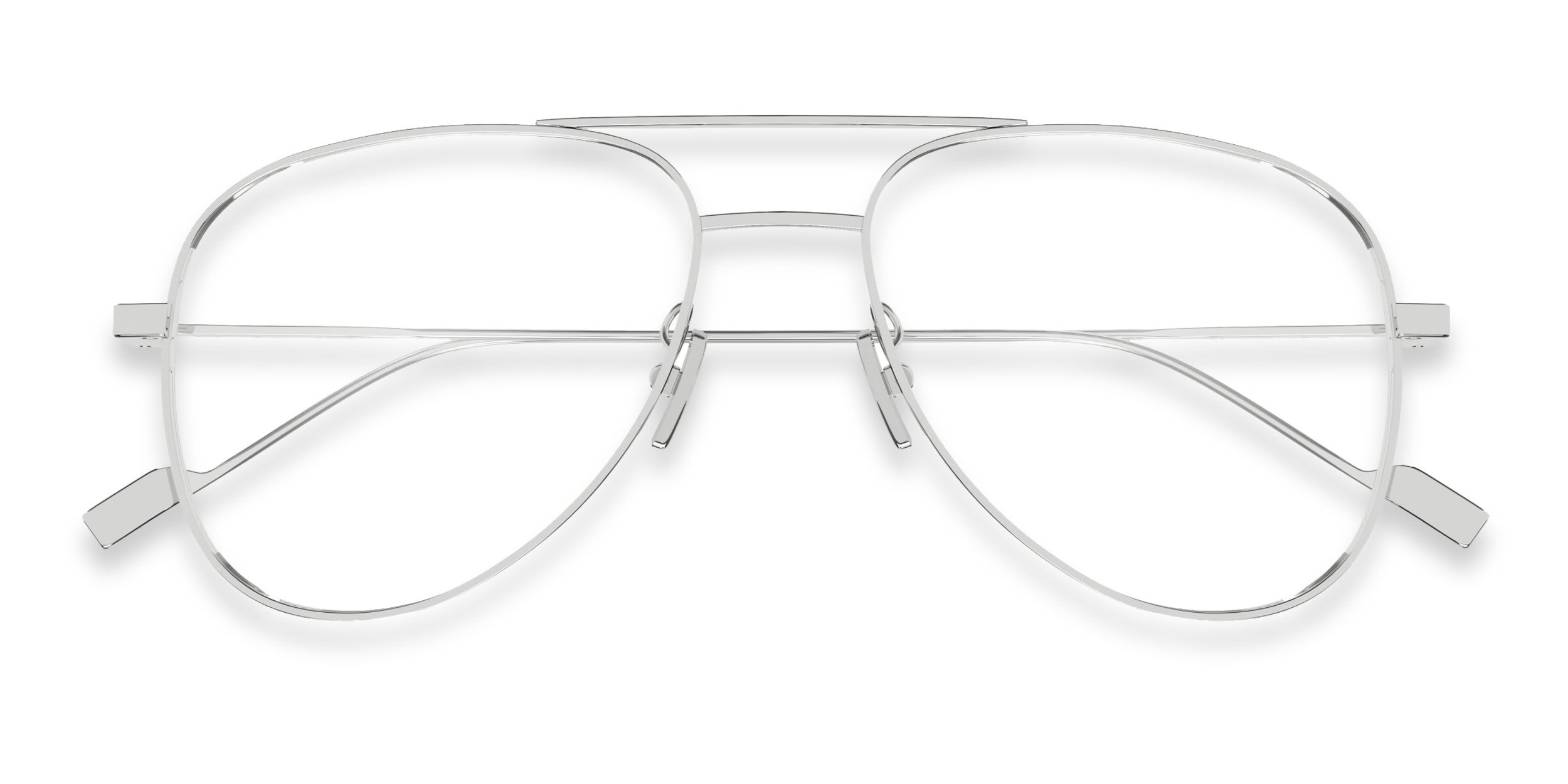 Saint Laurent CLASSIC 11 YSL Silver glasses - Silver - Frontal View