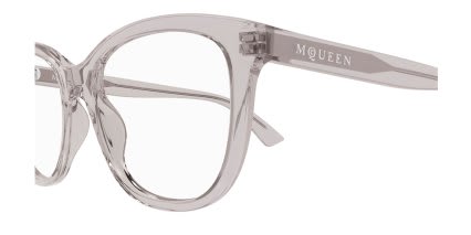 Alexander McQueen AM0487O Gray, Clear glasses - Gray / Clear - Side View