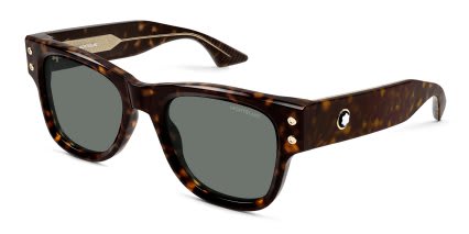 Mont Blanc MB0381S Tortoise glasses - Tortoise - Angle View