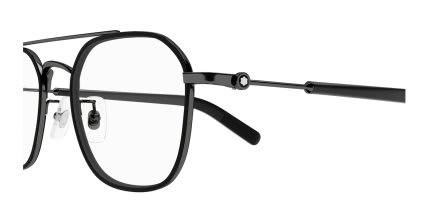 Mont Blanc MB0391OA Black, Gunmetal glasses - Black / Gunmetal - Side View