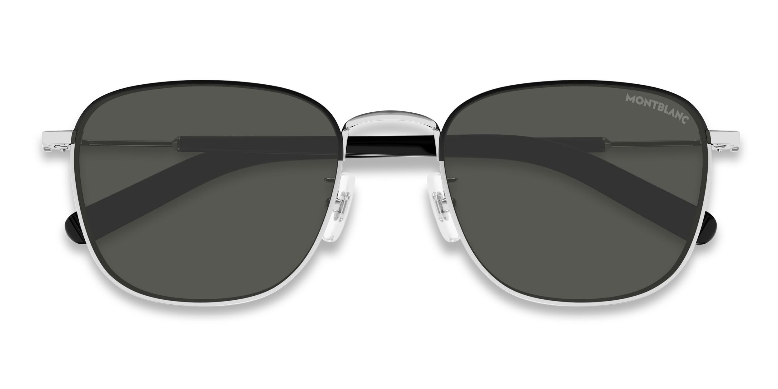 Mont Blanc MB0392SA Black, Silver glasses - Black / Silver - Frontal View