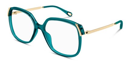 Chloe CH0287O Green, Gold glasses - Green / Gold - Angle View