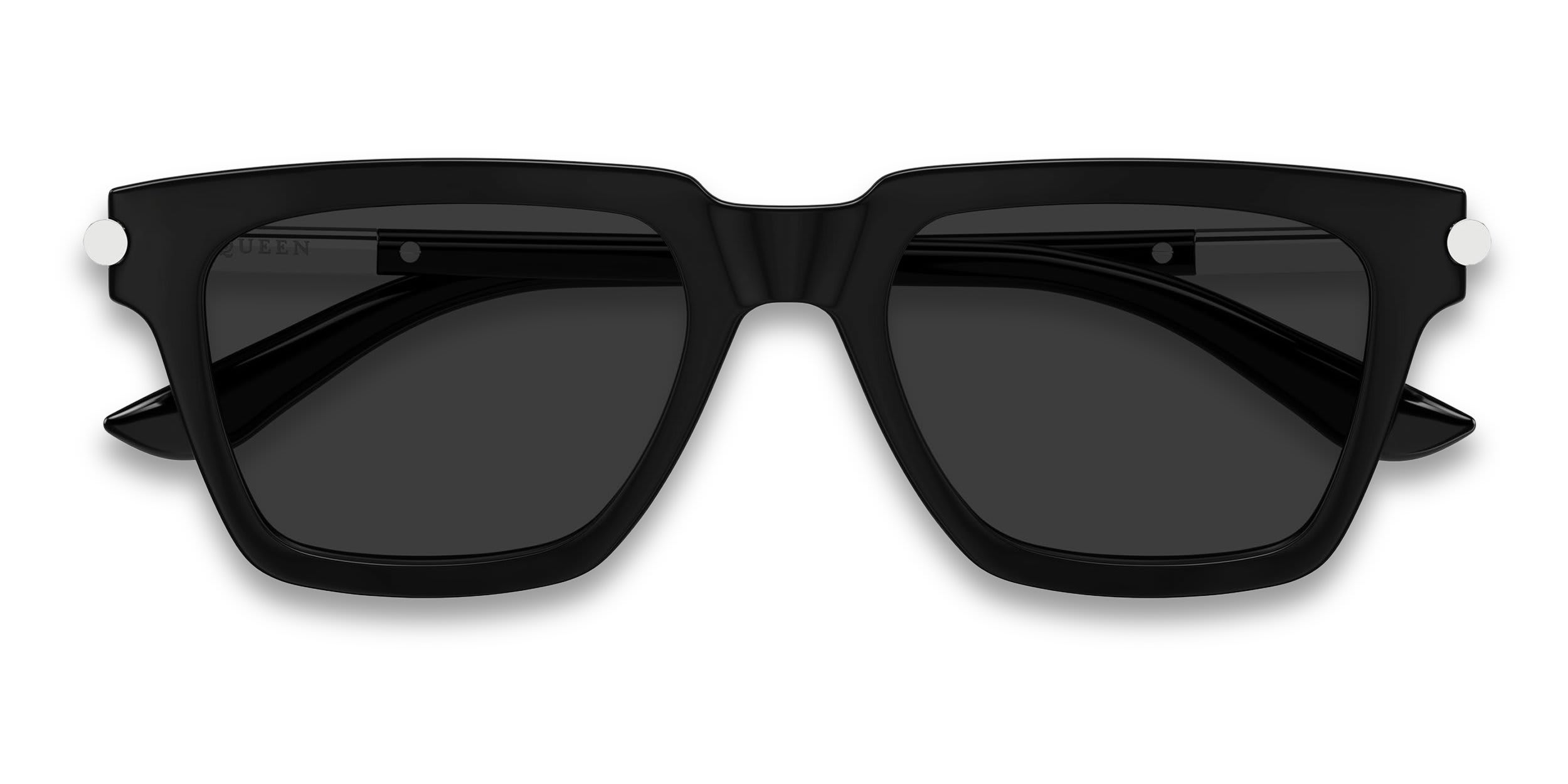 Alexander McQueen AM0519S Black, Gray glasses - Black / Gray - Frontal View