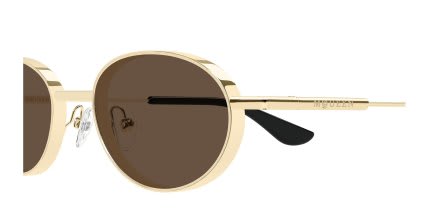 Alexander McQueen AM0523S Gold, Brown glasses - Gold / Brown - Side View
